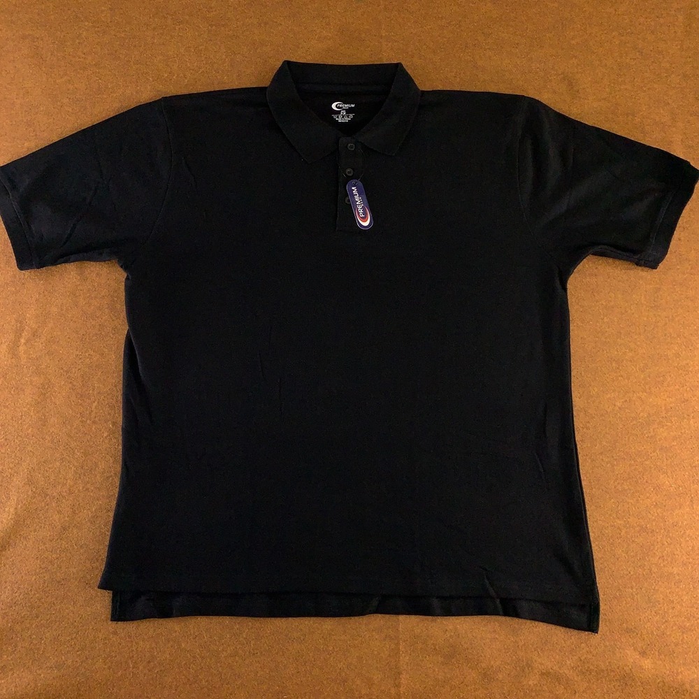 Premium Wear Mens Size 3X Black Short Sleeve Polo Shirt NWT